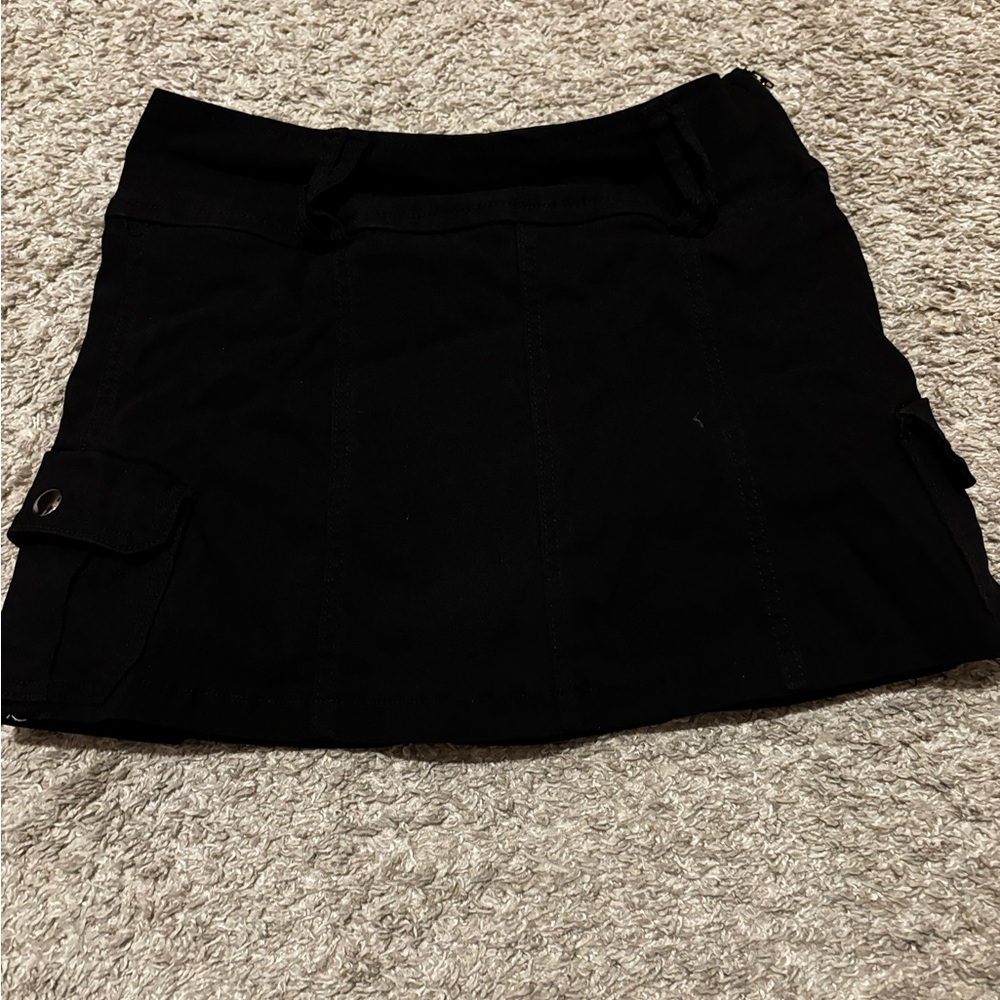 Black Mini Skirt with Pockets